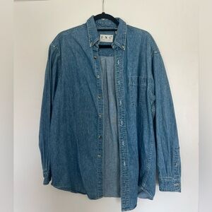 Oversized denim shirt